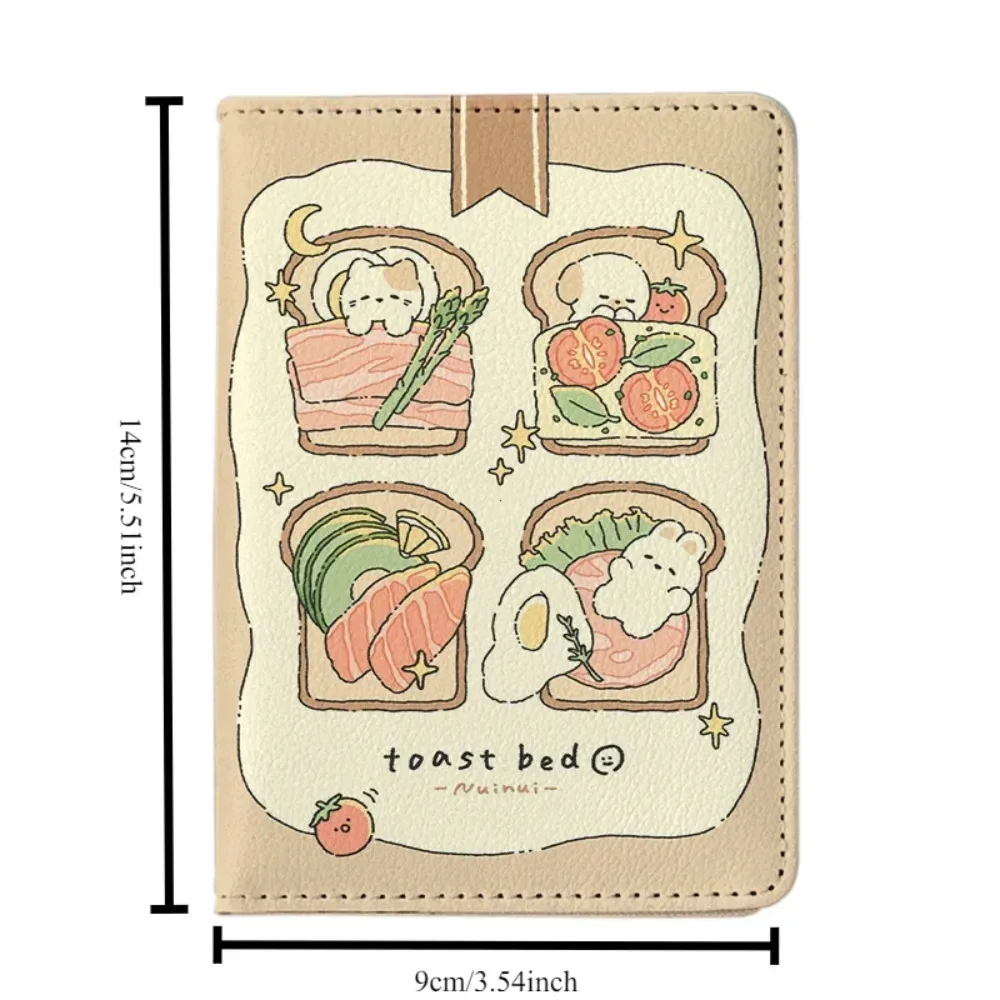 porte-passeport en cuir pu, lapin de dessin animé, multi-fonction, pince à cartes, portefeuille, étanche, léger, couverture de passeport, voyage en plein air