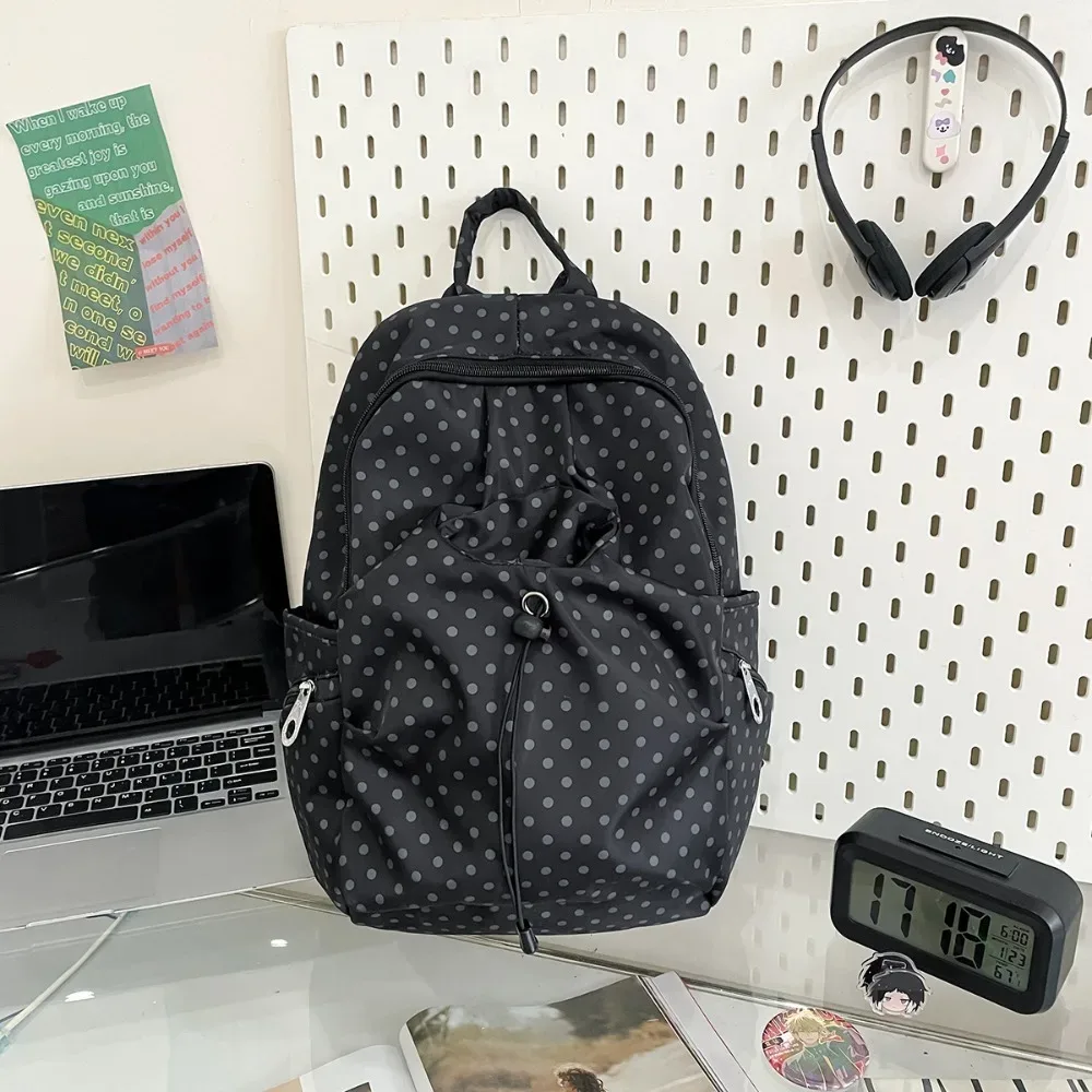 sac à dos coréen à pois pour femmes, sac à dos léger en nylon, sac d'école pour étudiants, utilisation en voyage