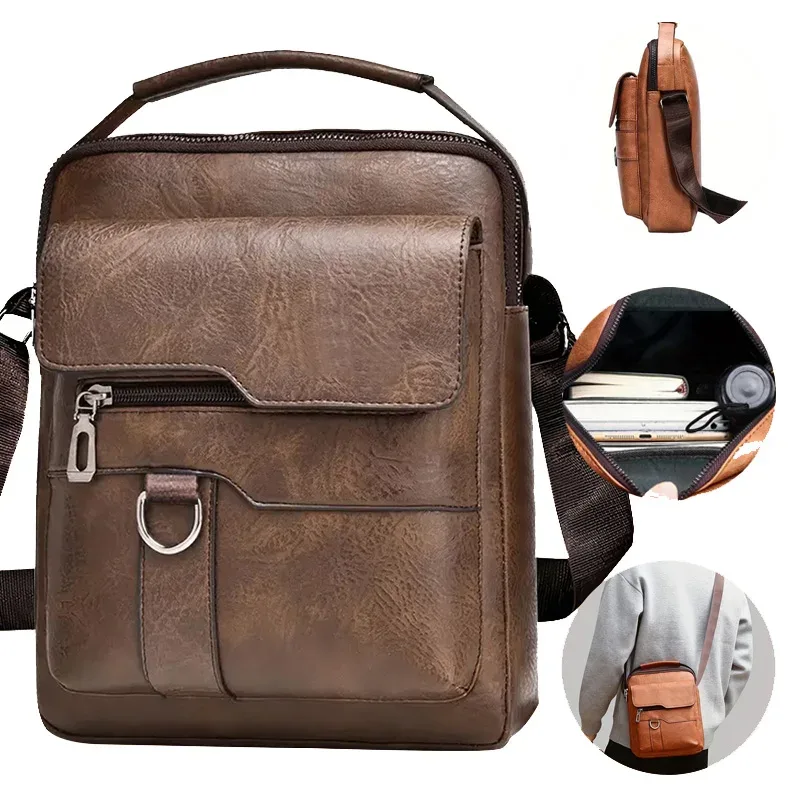 sac à bandoulière multi-usage pour homme, idéal pour le travail, sacoche en pu avec poignée, sac à dos professionnel décontracté