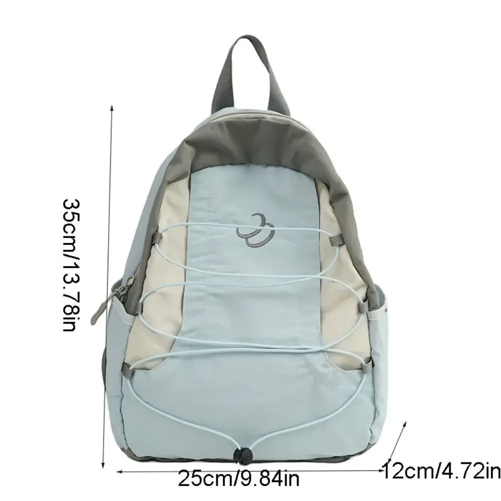 sac à dos léger en patchwork de couleurs contrastées, esthétique y2k, sacs à bandoulière en nylon, streetwear, polyvalent, sac d'école pour étudiants, voyage