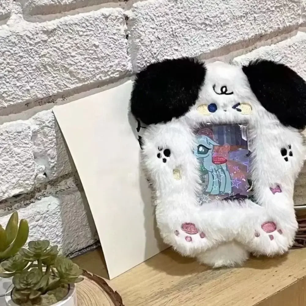 étui à cartes photo en peluche, mignon, dessin animé, lapin, chien, chat, porte-cartes, portable, ins, porte-cartes, étudiants, idole, photos, housse de protection