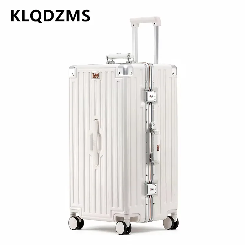 valise klqdzms de haute qualité, 28 pouces, grande capacité, cadre en aluminium, valise à roulettes, boîte de cabine 20 pouces, sac de voyage.