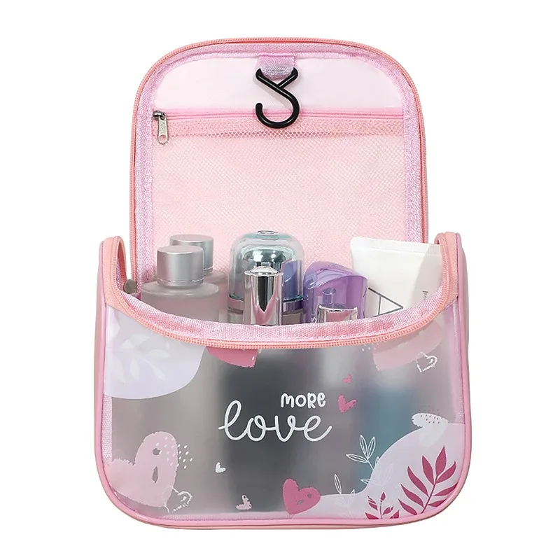 trousse cosmétique portable pour femme, trousse de maquillage, rangement de voyage, toilette, organisateur, étanche, pvc, transparent, fermeture éclair