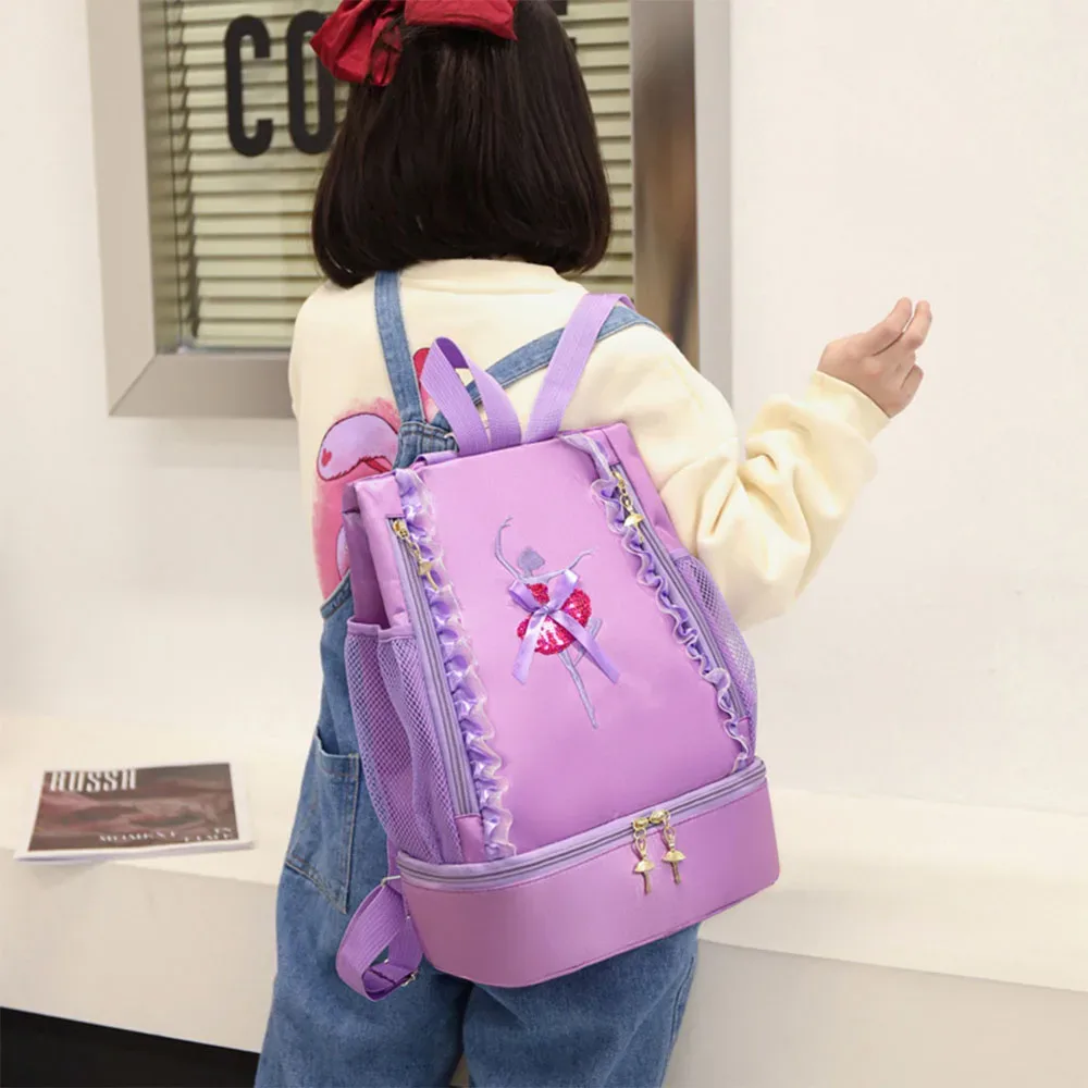 robe de danse mignonne personnalisée, sac à dos pour enfants, jupe en gaze personnalisée, sac à dos de ballet en dentelle pour fille, sac à dos pour étudiant