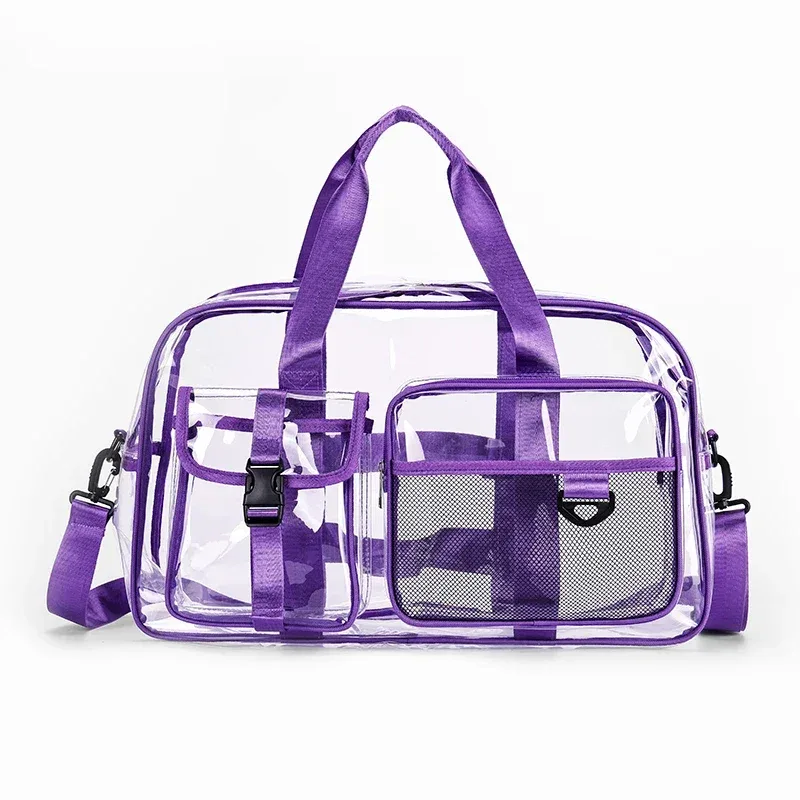 nouveau polyvalent couleur unie fermeture éclair pvc doux transparent sacs de voyage 2026 offre spéciale simple grande capacité sac à bandoulière décontracté