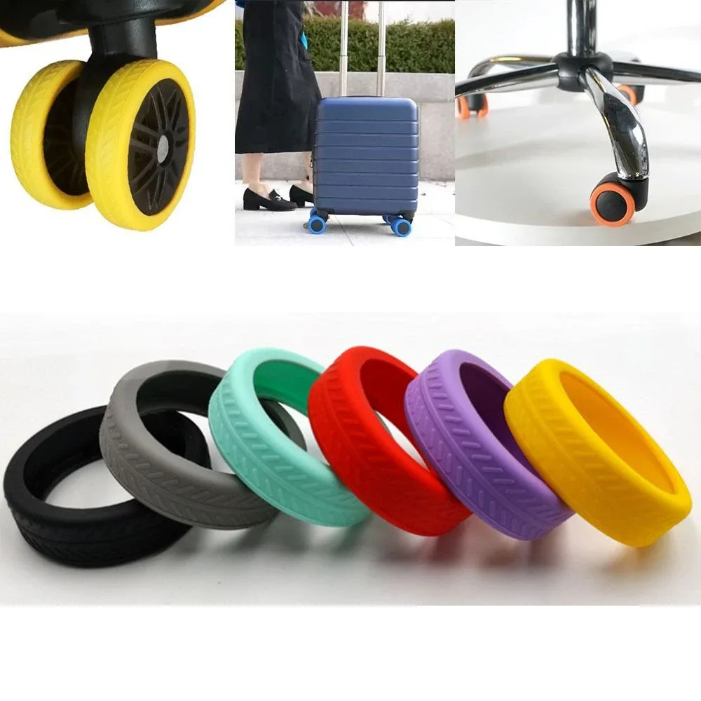 protecteur de roues de bagages en silicone avec son silencieux, juste de protection des roues de valise, sap, usure, bruit, 4/8 pièces