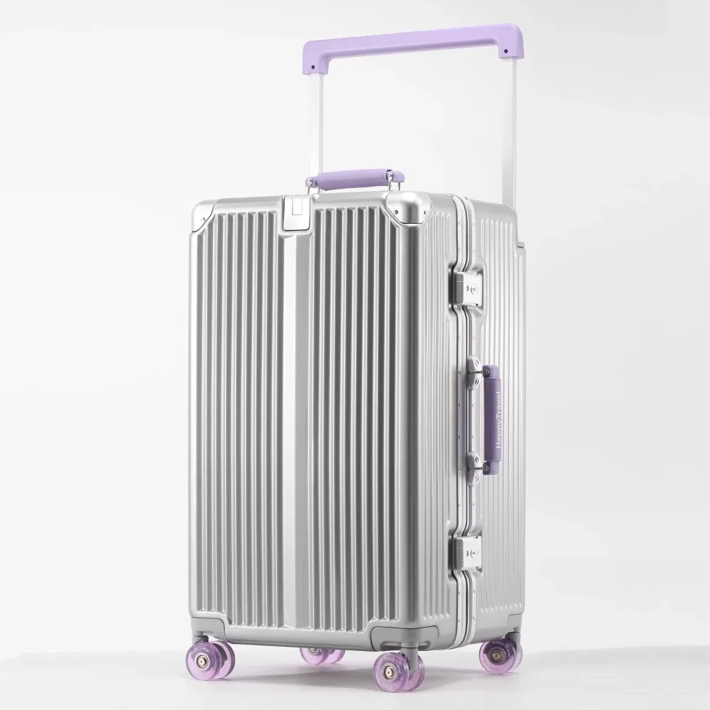 valise à roulettes grande capacité avec roues pivotantes, serrure tsa, cadre en aluminium rigide, 20/24/26/28 pouces