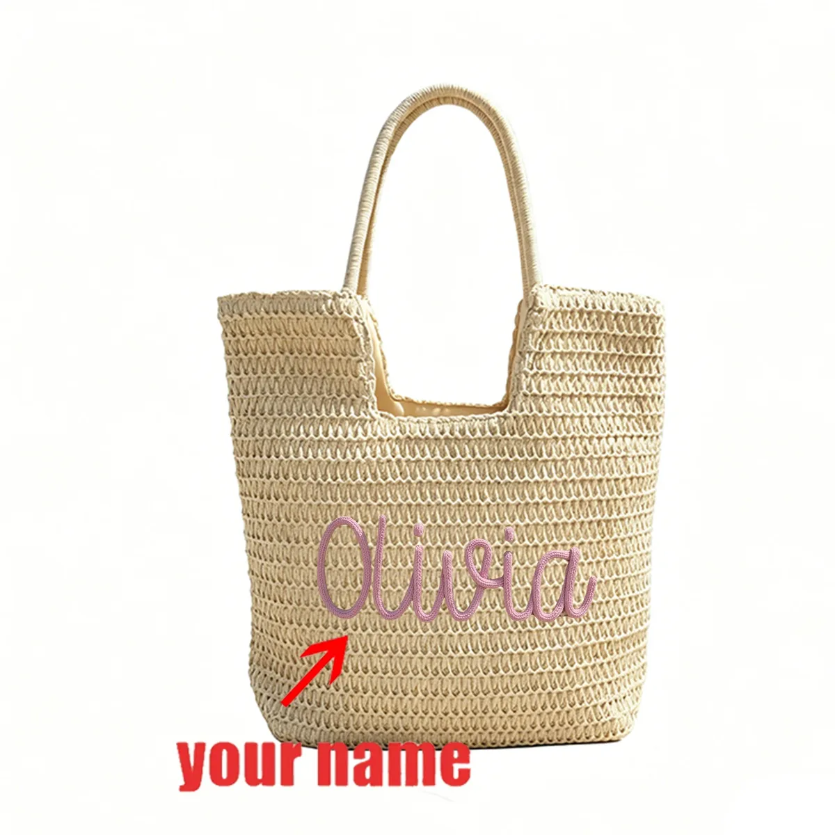 sac fourre-tout personnalisé, cadeau pour demoiselle d'honneur, sac fourre-tout brodé, sac de plage, cadeaux pour enterveillée, cadeaux pour elle, cadeau de remise de diplôme