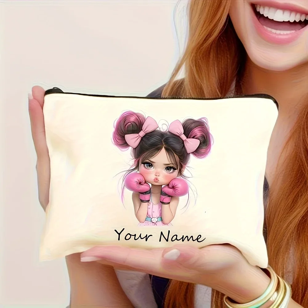 pochette cosmétique personnalisée avec nom, sac de voyage grande capacité, cadeau idéal pour la fête des mères et la remise des diplômes