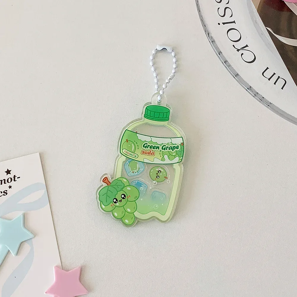 porte clés bouteille bulles tomate rouge plastique cartoon ornement décoratif accessoire cadeau sac dos jaune rose blanc verte bleue