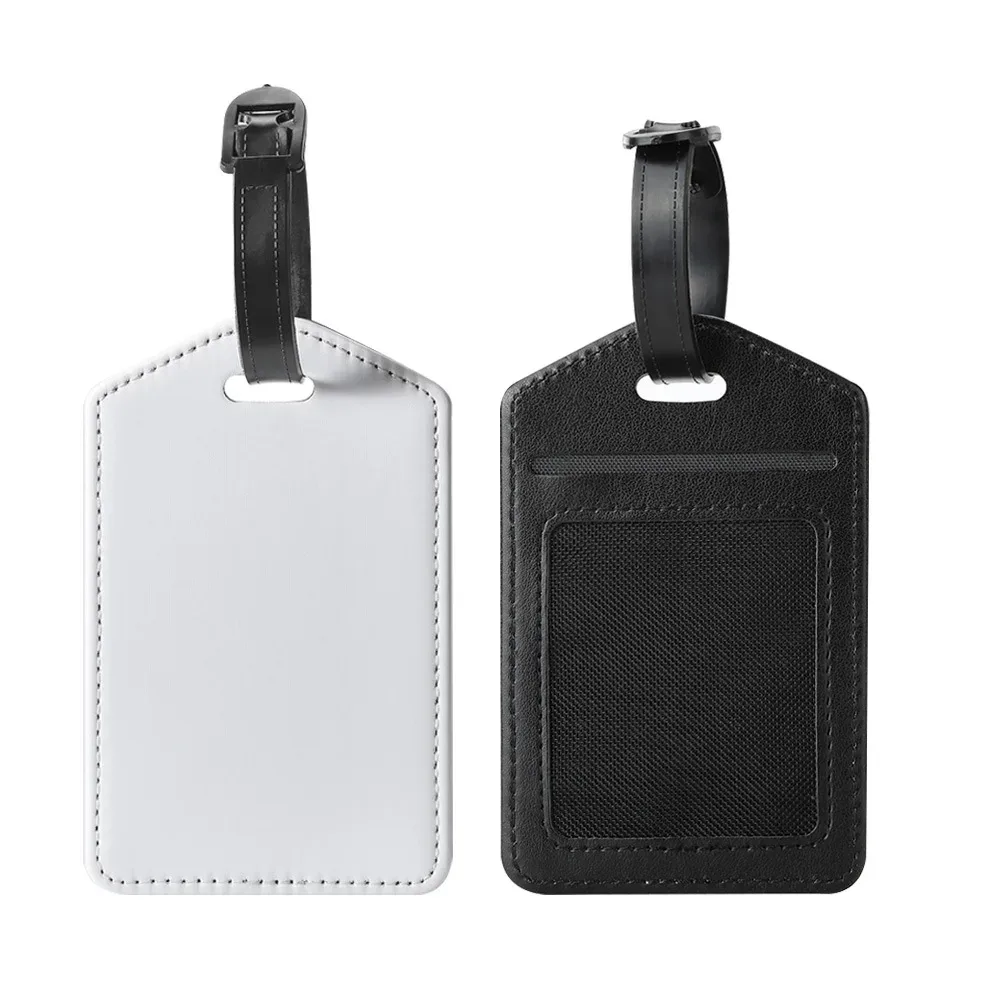 étiquettes de bagage en cuir pu avec image personnalisée, étiquettes d'identification étanches pour photos personnalisées, voyage d'affaires, passe d'embarquement en cuir haut de gamme