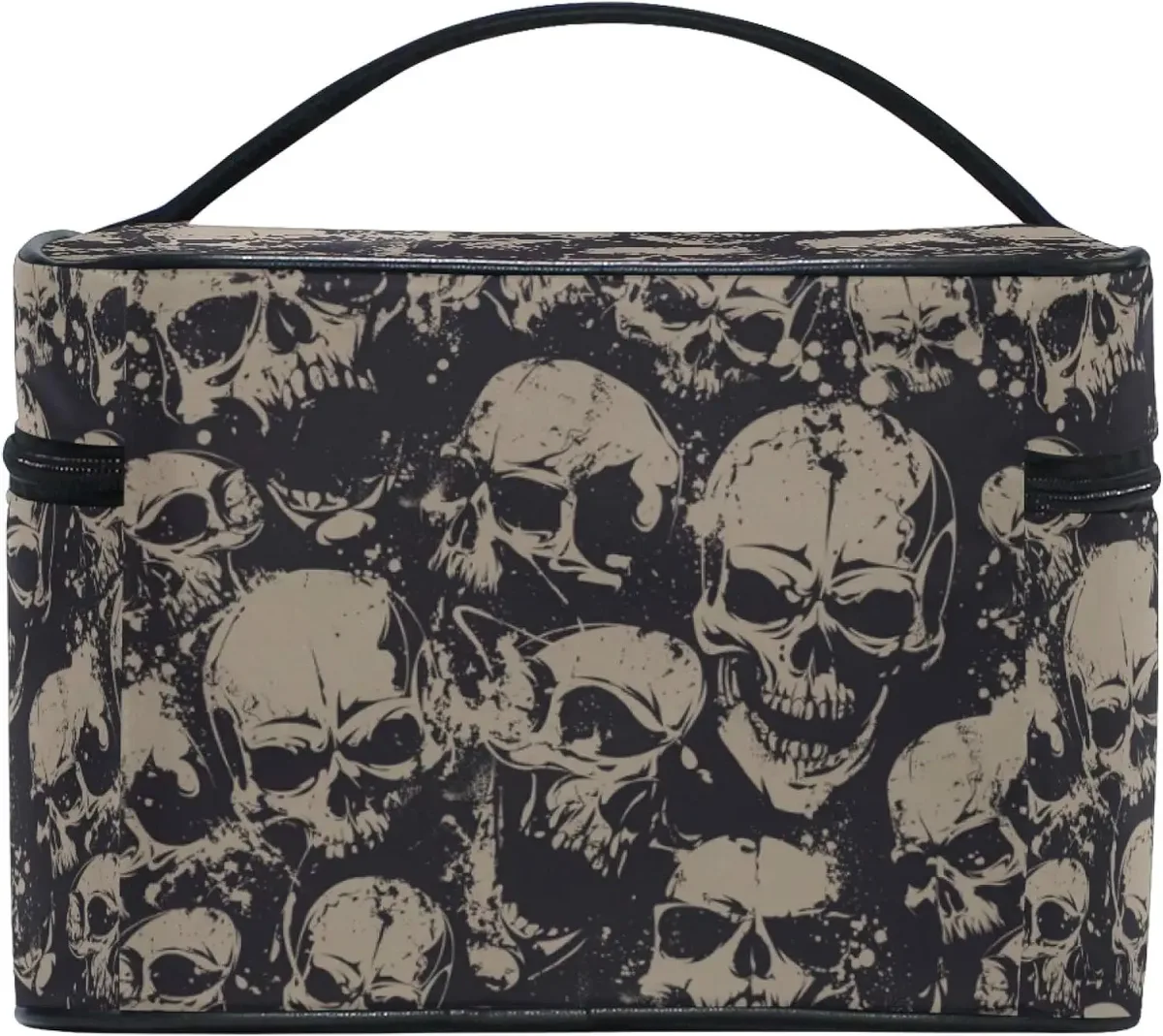 trousse de maquillage gothique crânes, sac de rangement de maquillage de voyage, étuis à cosmétiques, trousse de toilette pour filles, femmes et dames