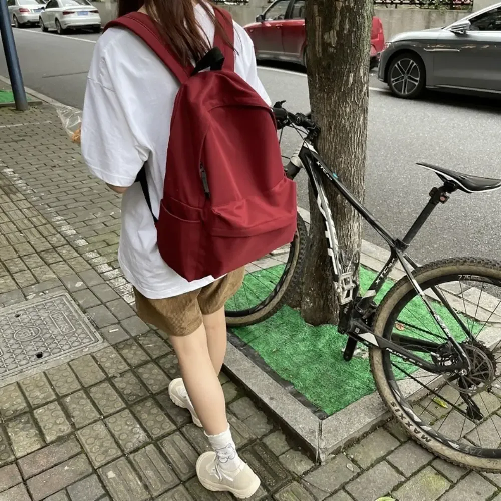 sac à dos polyvalent en nylon, noir, gris, blanc, rouge, sac de voyage étanche, grande capacité, sac d'ordinateur lavable, sac d'école unisexe