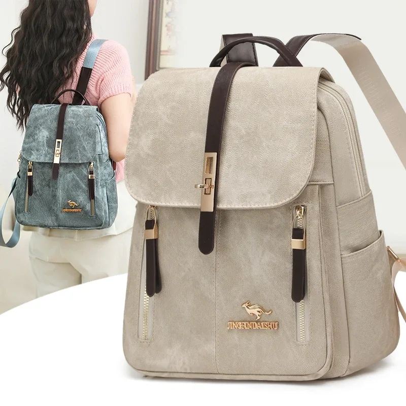 sac à dos en cuir de haute qualité, sac à dos de voyage de luxe pour femme, sac à bandoulière décontracté multifonctionnel, sacs d'école pour filles sac 2026