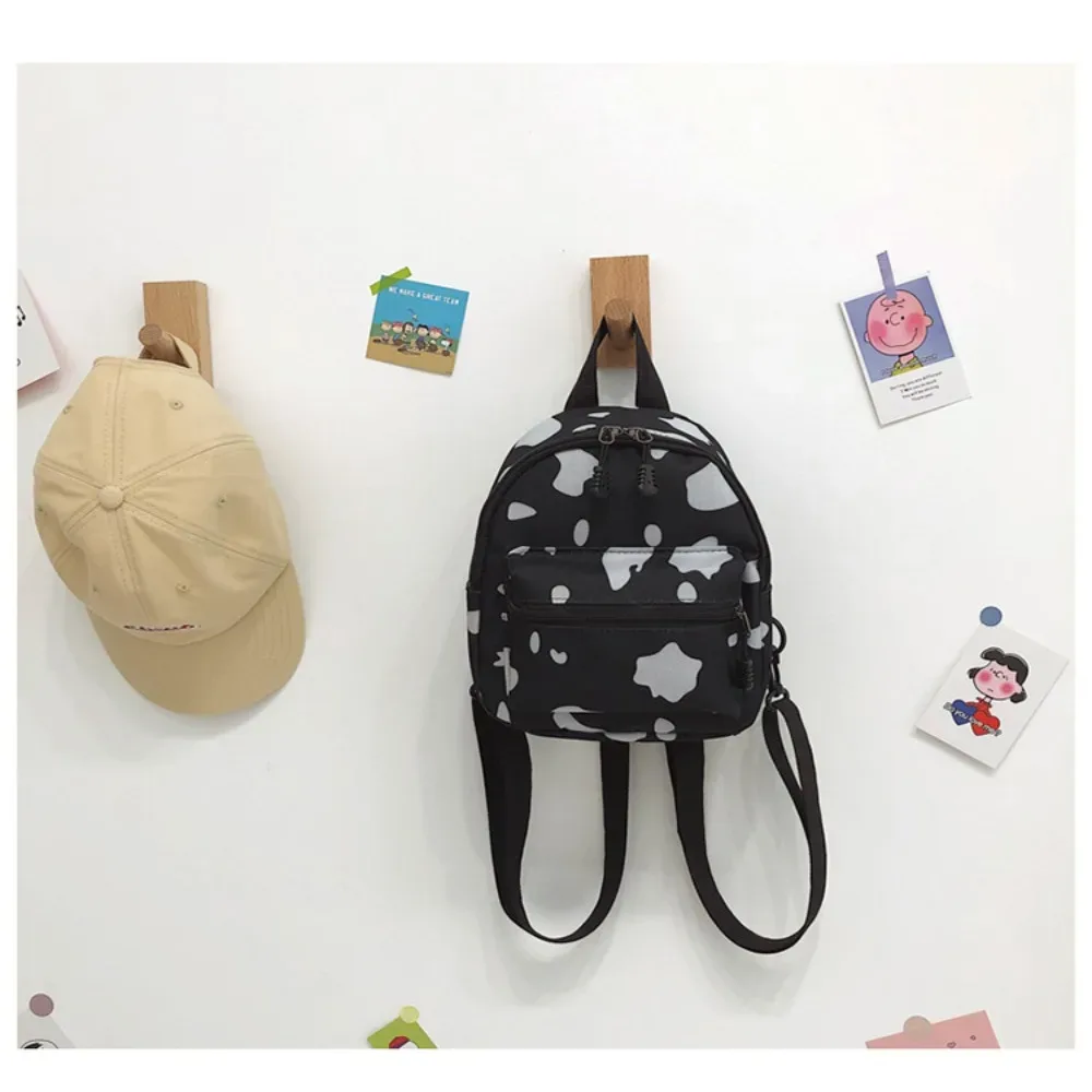 sac à dos mini multifonctionnel en toile pour femme, motif vache mignon, avec bandoulière réglable, idéal pour les voyages