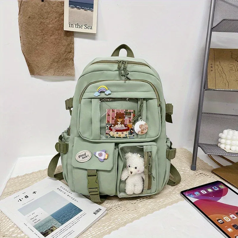 sac à dos d'école de grande capacité pour adolescentes, 1 pièce, sac à livres polyvalent et décontracté, sac de lycée