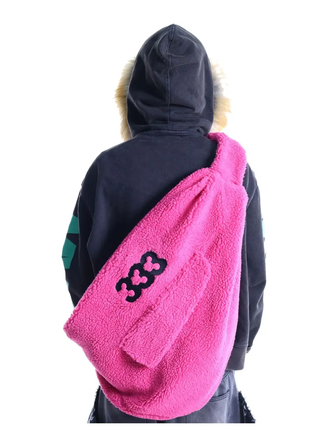 sac à dos moelleux de grande capacité pour femmes et hommes, sac à bandoulière violet y2k, design décontracté, grands sacs de taille, sacs à dos de voyage à la mode 2024
