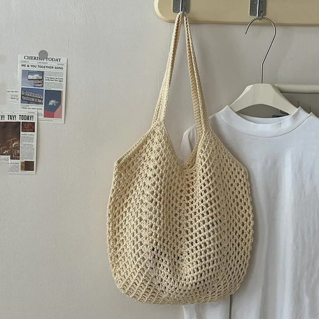 Sac de plage d'été à séchage rapide, sac à bandoulière tissé, décontracté, pour les sorties d'une journée, la piscine