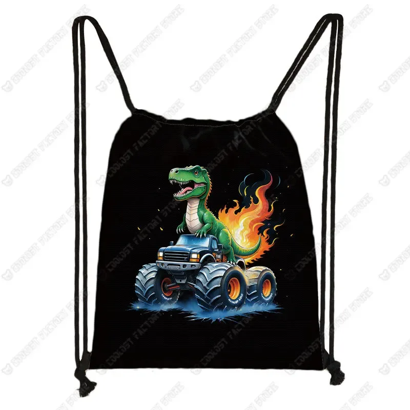 sac à dos de sport de dessin animé pour adolescent, sac à livres de jour, porte-chaussures, dinosaure, camion, impression d'ingénierie, proximité, wstring, voyage