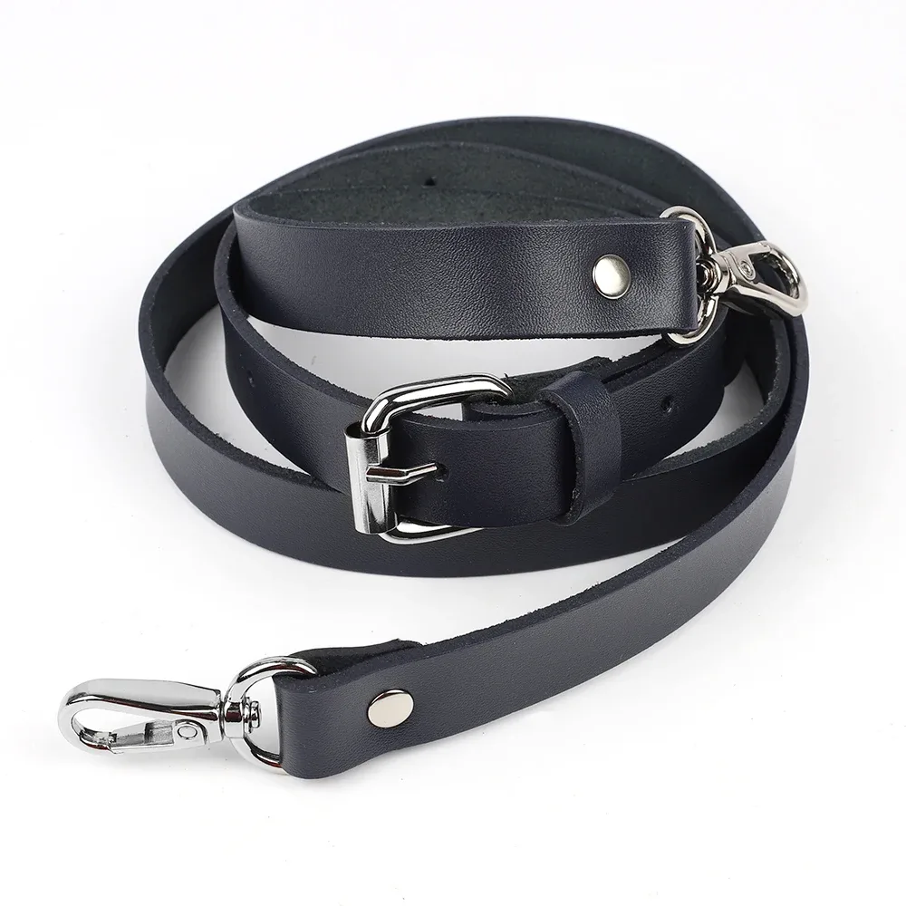sangle de sac réglable en cuir de vachette de 127 cm de long, noir et brun, largeur 2 cm, pour sac bandoulière, accessoires de remplacement pour sac à main