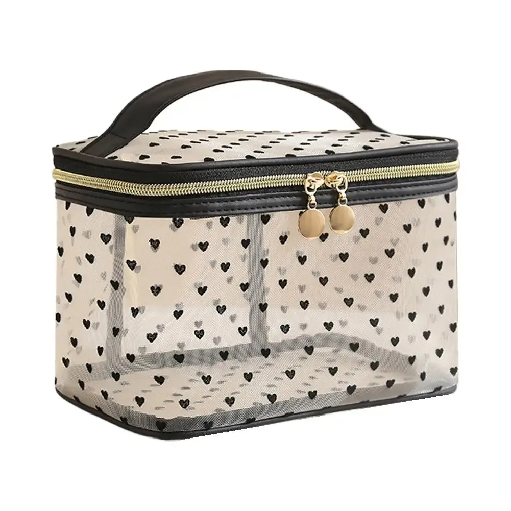 sac de maquillage en maille, organiseur de cosmétiques portable de voyage, double couche, grande capacité, trousse de toilette, étui de rangement pour femmes
