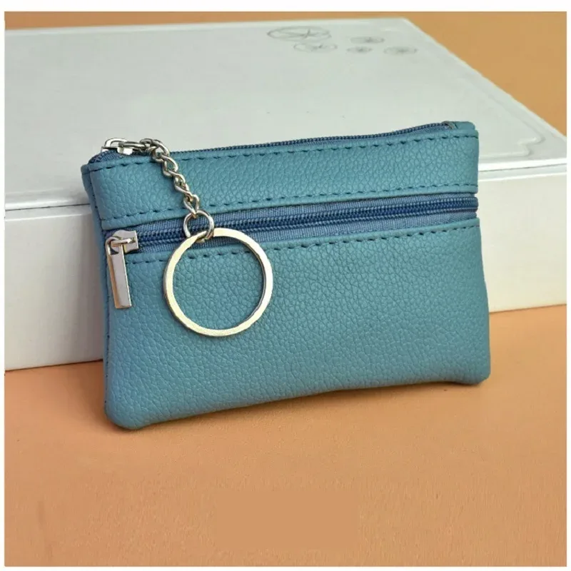 mini portefeuille en cuir pu, porte-monnaie, sac à clés, porte-clés de mode, sac de rangement pour cartes de poche, fermeture éclair multifonctionnelle, poudres à monnaie
