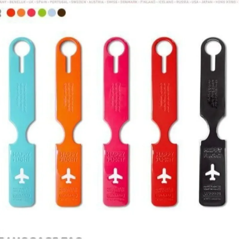 étiquette bagage pvc transparente rouge bleu noir rose jaune voyage avion identification nom adresse
