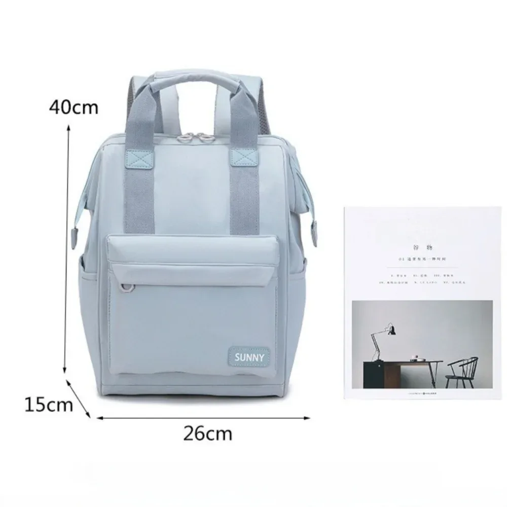 sac à dos à bandoulière de couleur unie, grande capacité, résistant à l'usure, pour ordinateur portable de voyage, tissu oxford, multi-poches, sac d'école pour étudiants