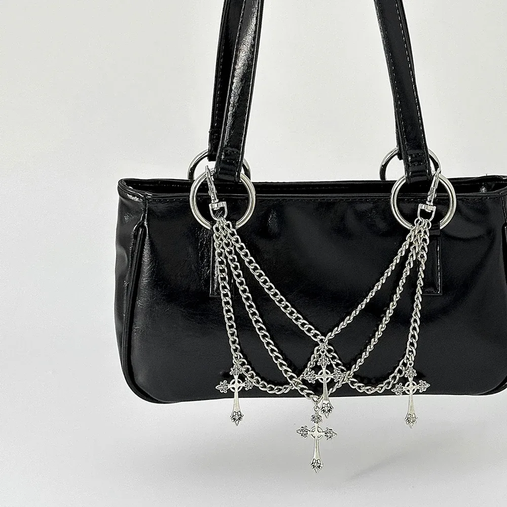 chaîne de sac en métal y2k pour itabag, poignées diy, nœuds, croix, étoiles, pendentifs, sangles de sac à bandoulière, accessoires de sac