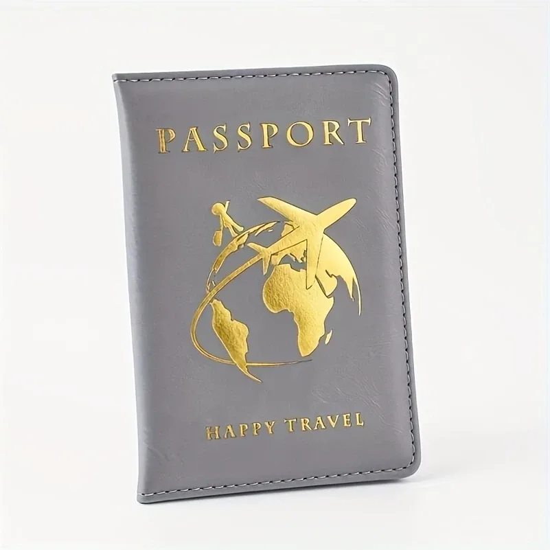 1 porte-passeport haut de gamme – portefeuille de voyage compact et pliable avec motif carte du monde pour carte de vaccination et carte d'identité