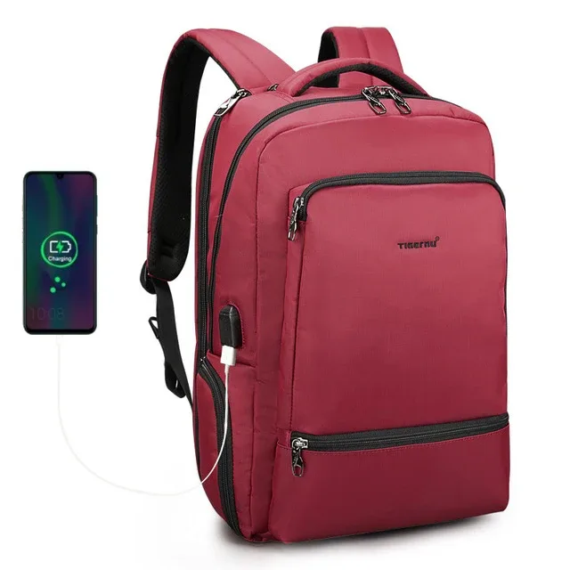 tigernu – sac à dos en nylon antivol pour hommes, 22l, pour ordinateur portable de 15.6 pouces, sac de voyage avec chargeur usb, mochila, cartable pour hommes
