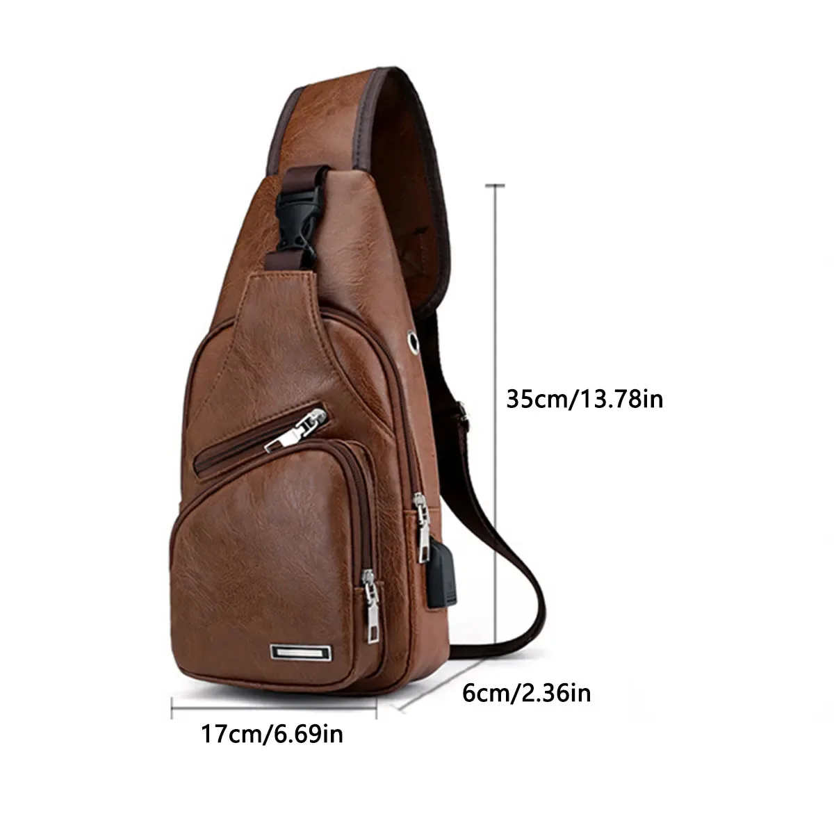 nouveau sac à bandoulière décontracté pour homme, sac de poitrine grande capacité pour sports de plein air, sac bandoulière multifonctionnel en pu pour homme