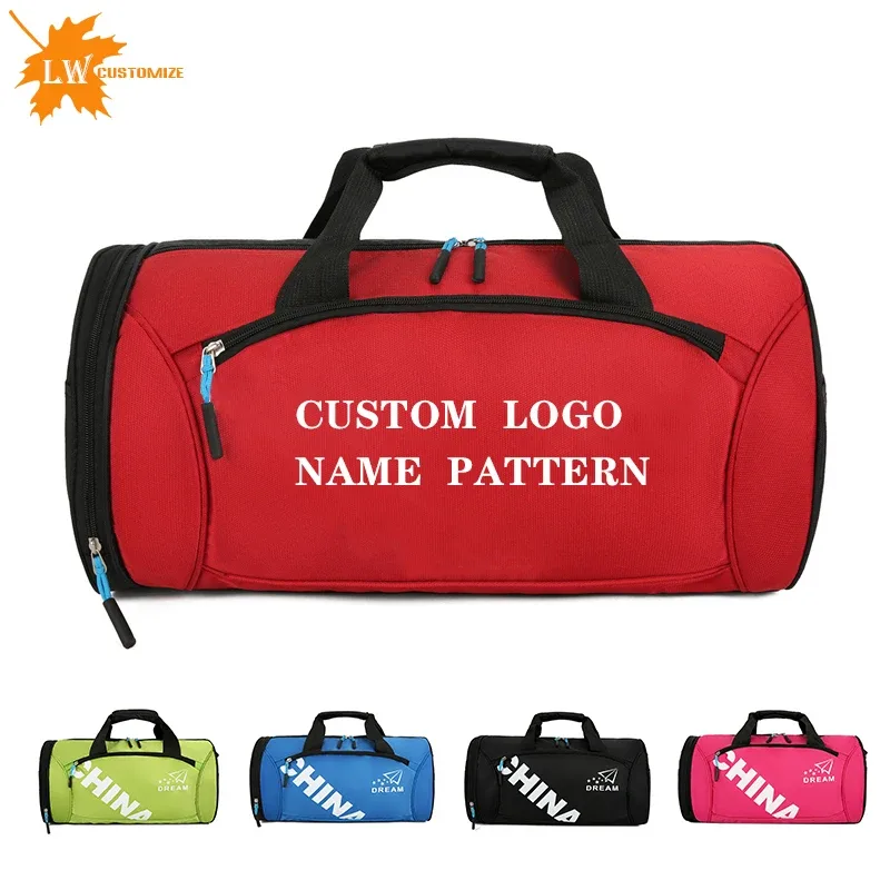 sac de sport avec logo personnalisé pour hommes et femmes, sac d'entraînement de fitness, sac de sport étanche en plein air, sac initié, motif de nom personnalisé