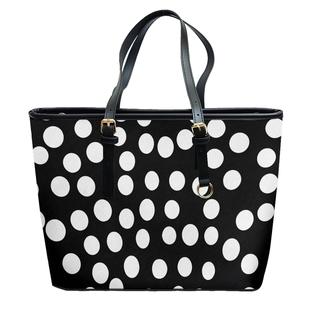 sac à bandoulière en cuir pvc oxford imprimé à pois, fourre-tout léger à fermeture éclair, minimaliste, usage quotidien, sac à main convertible pour le travail et le week-end