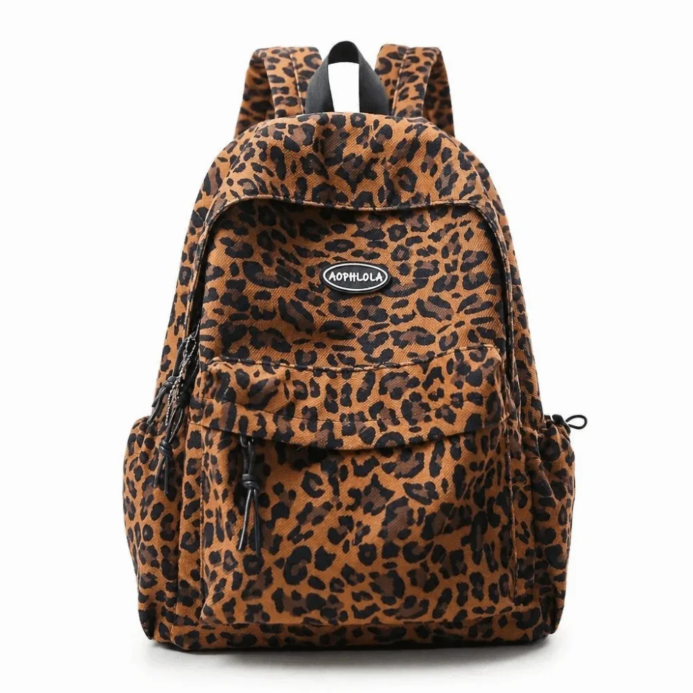 sac à dos pour ordinateur portable imprimé léopard, grande capacité, multi-poches, cartable pour étudiants, sac de voyage oxford pour adolescentes