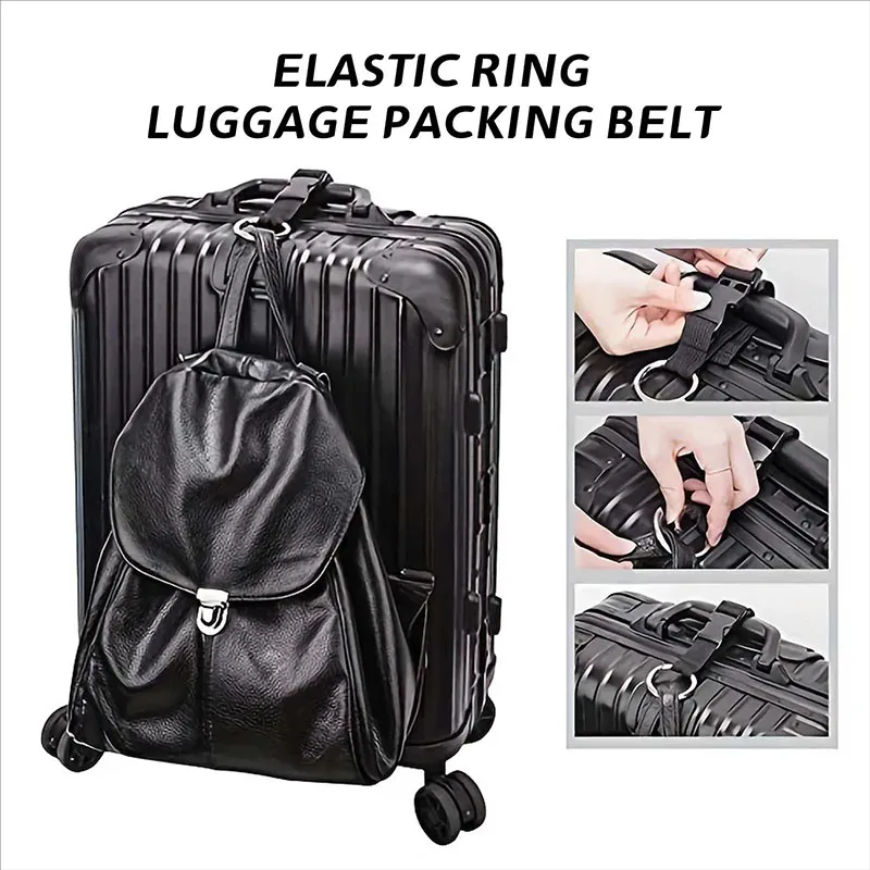 ceinture fixation sac nylon robuste anneau metail boucle forte transport voyage shopping aventure plein air