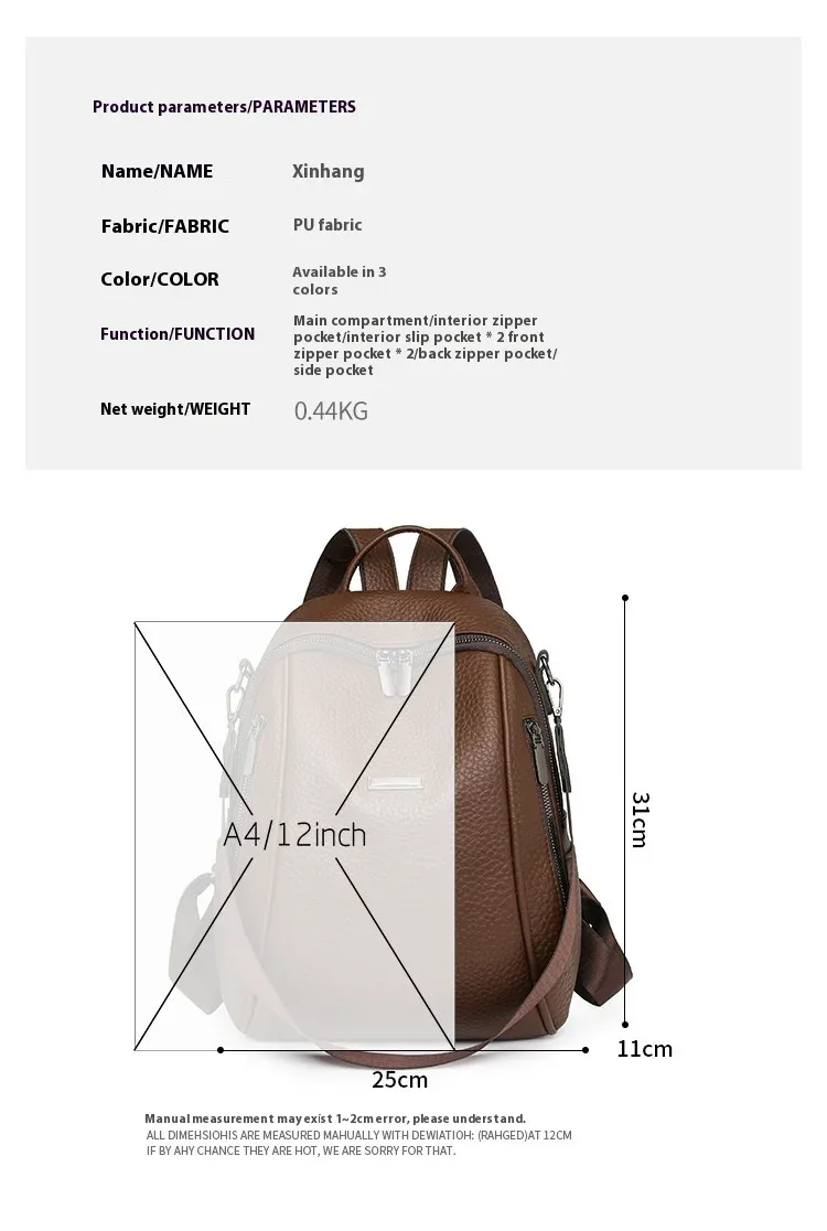 nouveauté vente chaude sac à dos en polyuréthane sac à main pour femmes dames sacs à dos de mode, sac vintage convertible pour voyage, travail quotidien