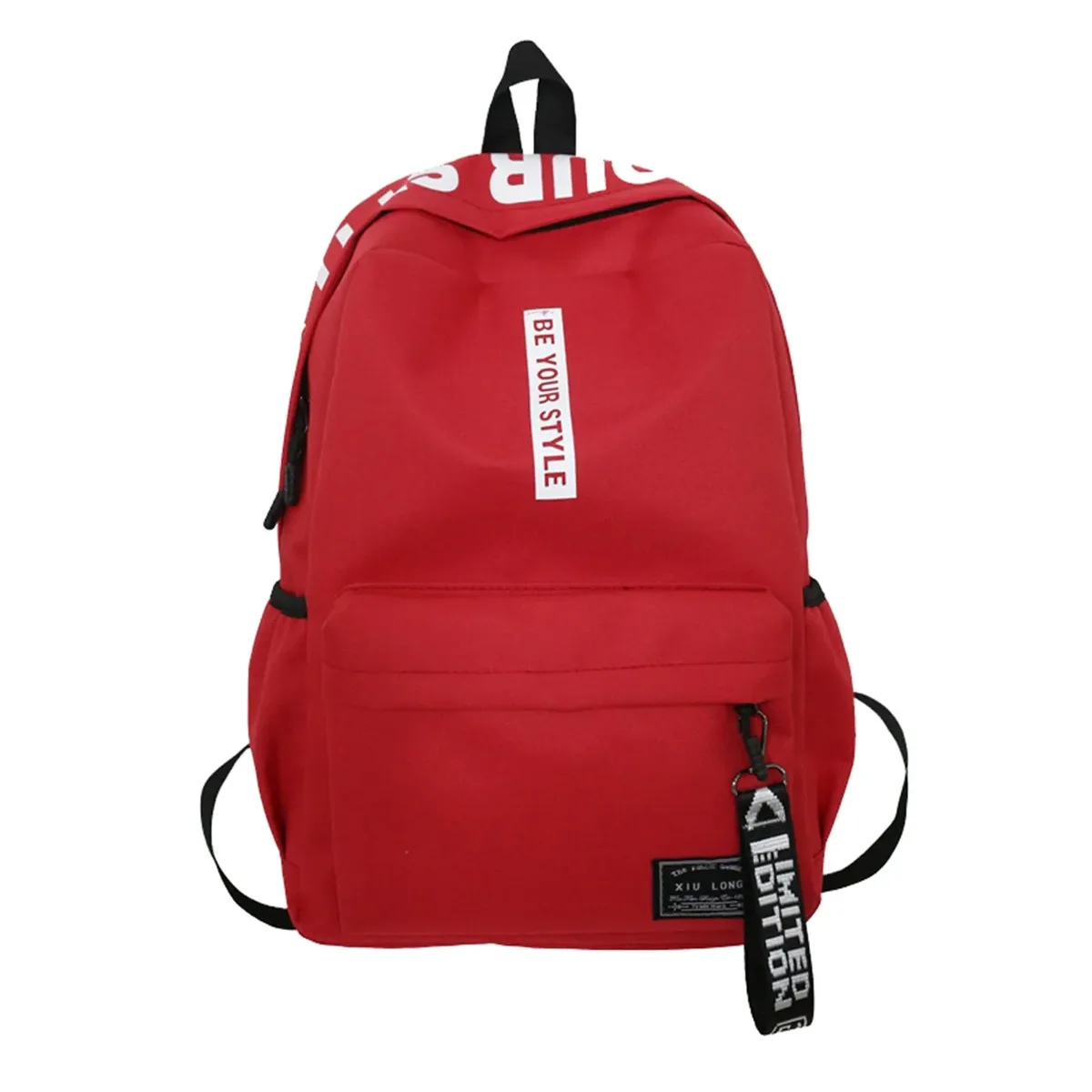 sac à dos d'étudiant léger à la mode, logo personnalisable, sac à double épaule décontracté, sangle d'épaule en arc, doublure en polyester oxford