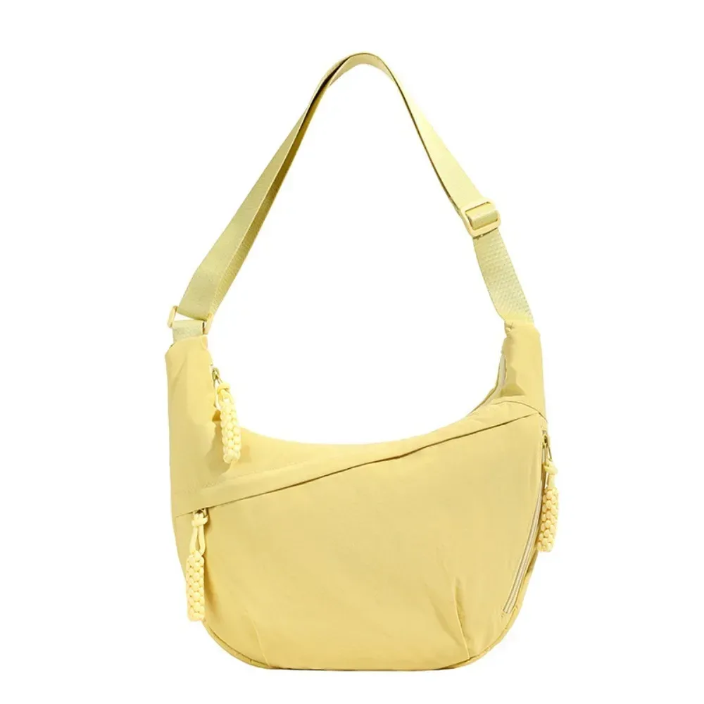 sacs à bandoulière en toile décontractés coréens simplifiés, sac hobos de sport de grande capacité, sac de boulettes léger de couleur unie pour femmes