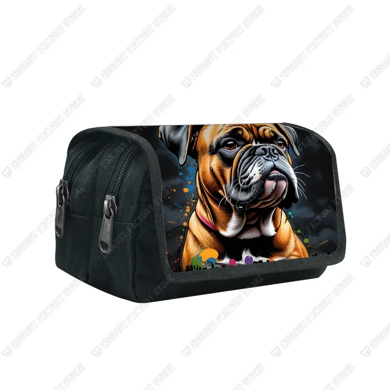 trousse à cosmétiques motif chien d'interconnexion, papeterie de maquillage, troupeau de contribuables allemands, chiots shih tzu, sac à crayons, porte-pinceaux