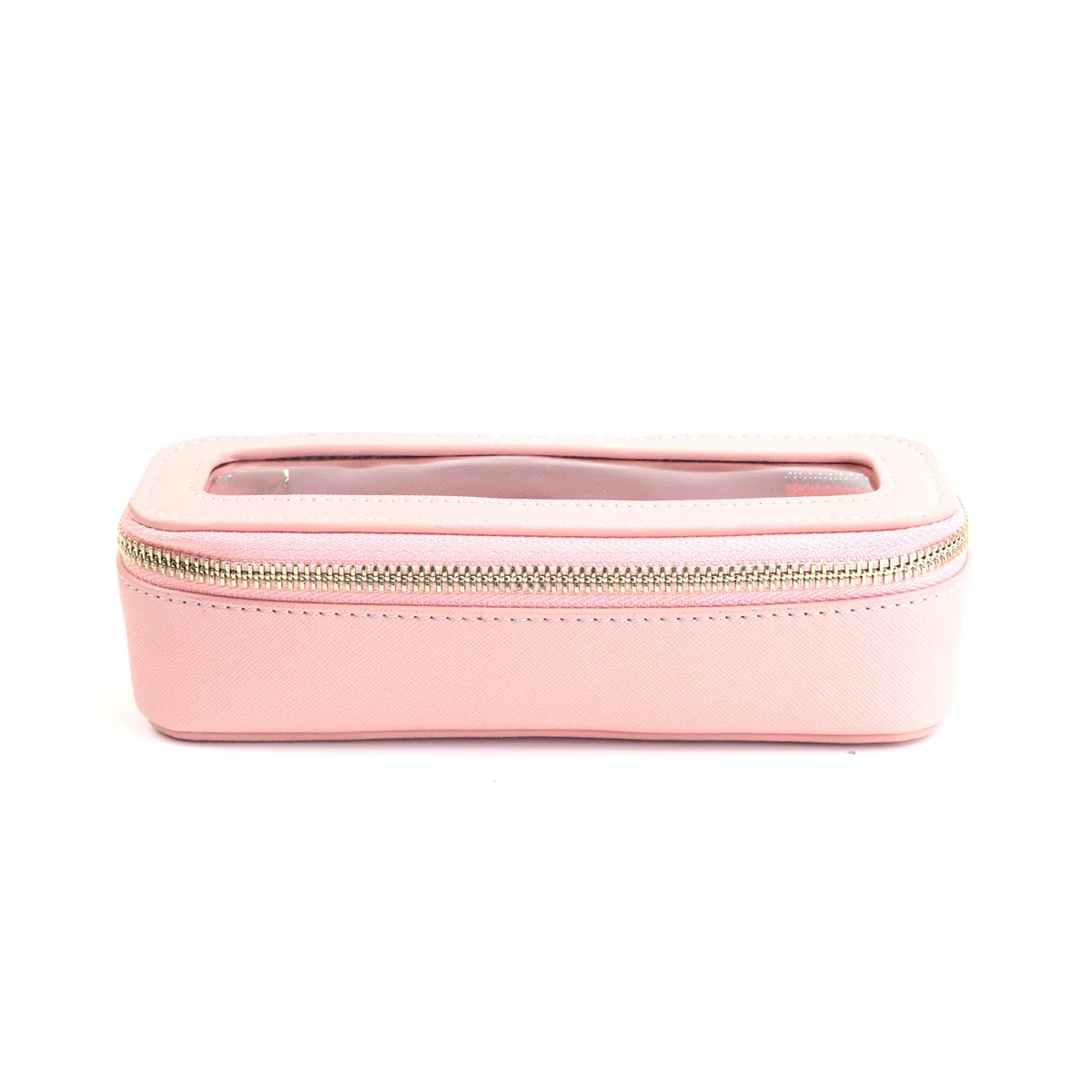 sac de rangement portable en cuir pu transparent personnalisé pour pinceaux de maquillage, accessoire de rangement pour articles de toilette quotidiens