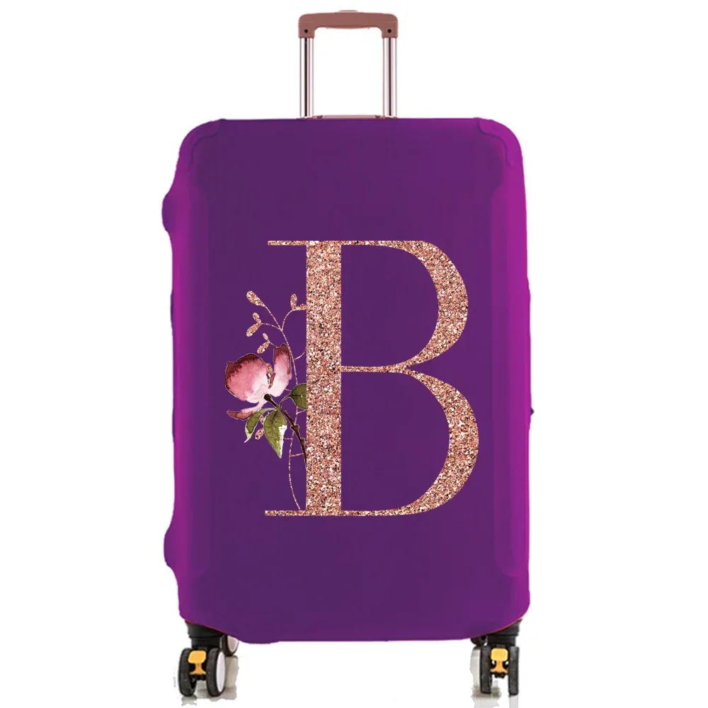 housse de protection pour bagages de 18 à 32 pouces, accessoires de voyage, tissu extensible illimité en or rose, housse anti-poussière, boîtier de chariot