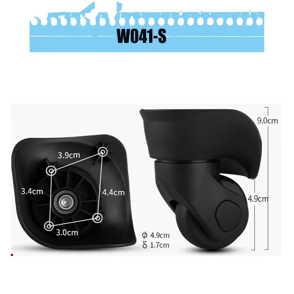 roues de remplacement universelles pour valises de voyage américaines, roulettes silencieuses pour bagages, chariot de voyage, rotation à 360 degrés
