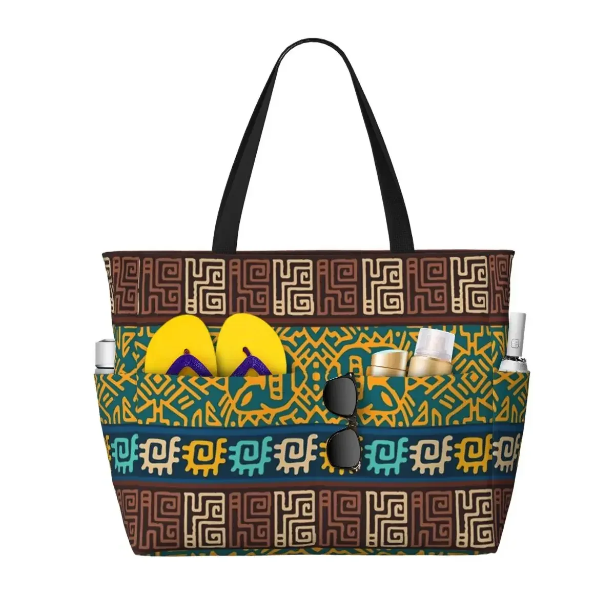 sac fourre-tout personnalisé en tissu kente africain pour femmes, grande capacité, sacs de voyage traditionnels ethniques africains ankara plage salle de sport