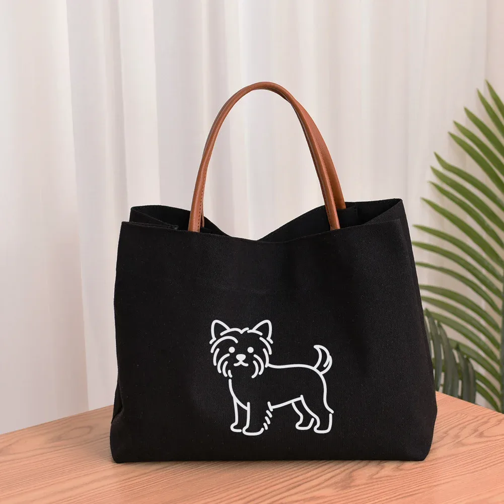sac fourre-tout en toile pour femme, sac de travail, sac de plage, sac à provisions, cadeau pour les amoureux des chiens, mode pour femme, imprimé chien teckel