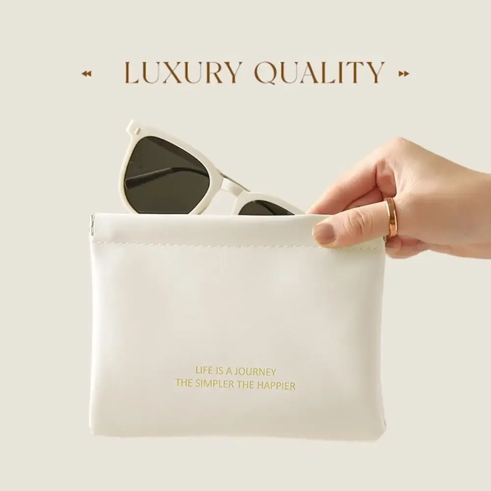 sac à main de voyage en pu pour femmes et filles, mini trousse de maquillage, rouge à lèvres, bijoux cosmétiques, évaluateurs portables, mode simple