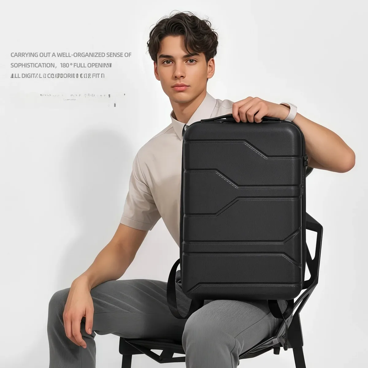 Sac à dos de gaming unisexe grande capacité, sac à double épaule, coque rigide extensible, matériau PC, style professionnel élégant