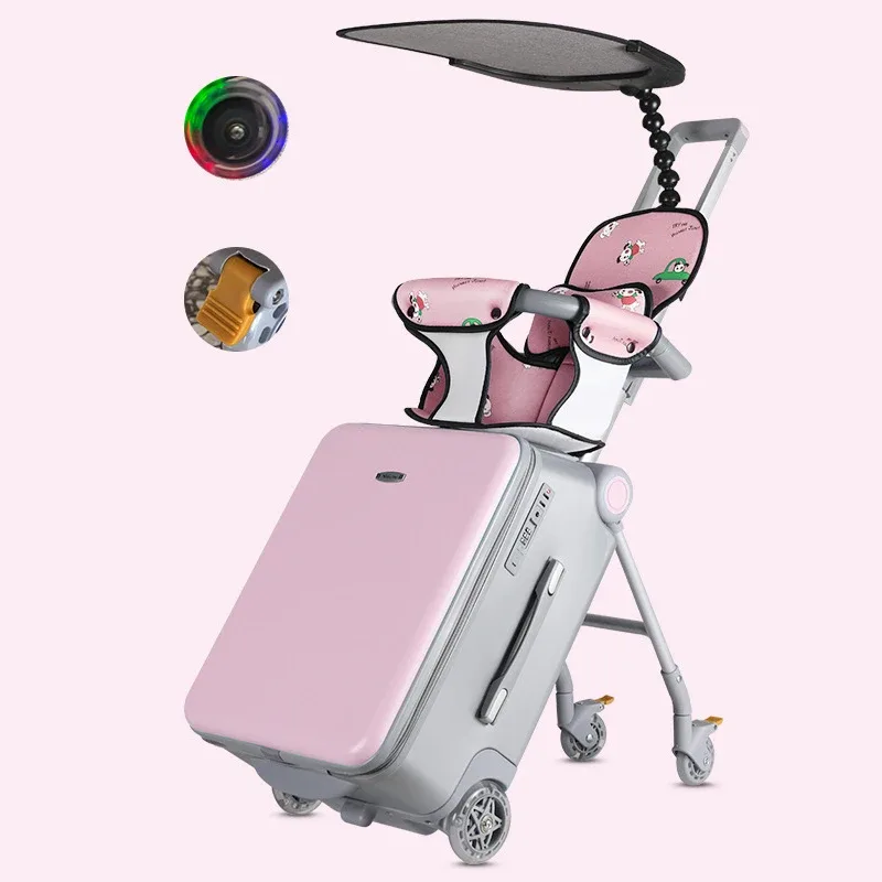 voyager en style avec de grandes valises avec une conception de siège enfant et des roues spinner, un bagage roulant extensible de 20 pouces