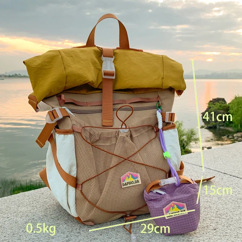 sac à dos de randonnée résistant à l'eau, sac de camping léger, voyage alpinisme, sac d'école pour étudiants, sacs à dos roses 2025