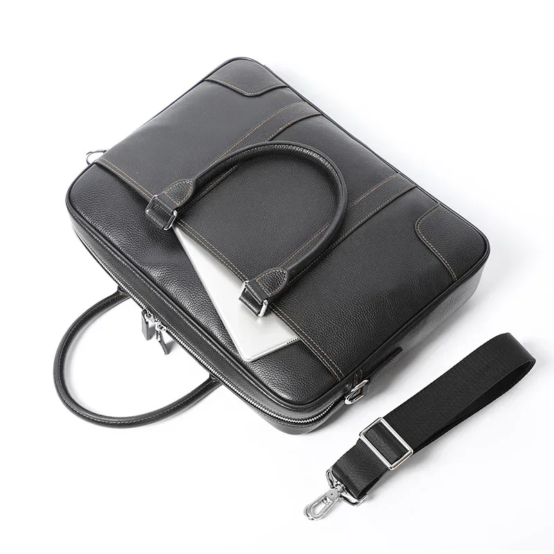 célèbre marque homme porte-documents en cuir véritable hommes sac mode mâle épaule pochette d'ordinateur sac à main affaires en cuir de vache hommes porte-documents